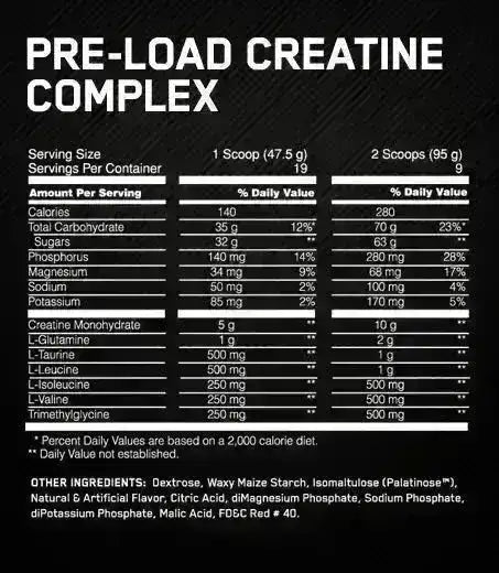 Pre Load Creatine Complex Optimum Nutrition - Zona FIT