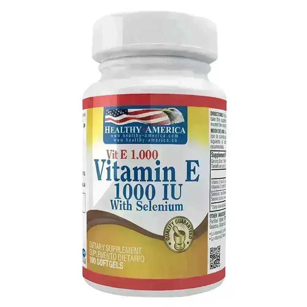 Vitamina E 1000 IU con Selenium Healthy America - Zona FIT