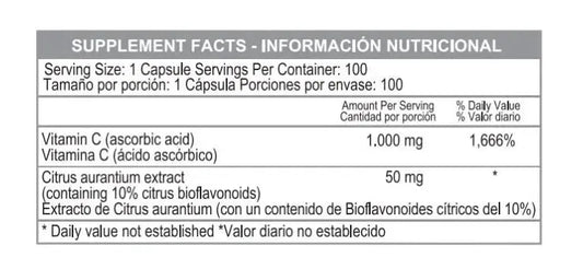 Vitamin C 1.000 Plus Bioflavonoides Healthy America - Zona FIT