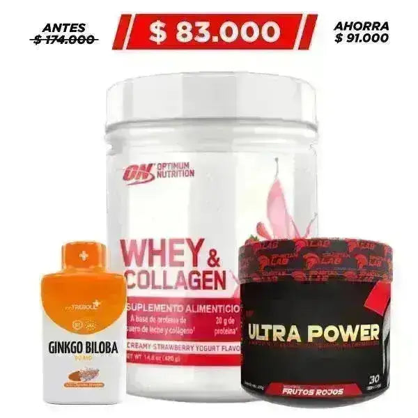 Whey Collagen 420 gr + Glutamine 30 serv + Obsequio - Zona FIT