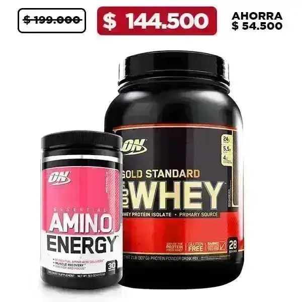 Oferta Gold Standard 100% Whey · 2 lb + Amino Energy 30 Serv - Zona FIT