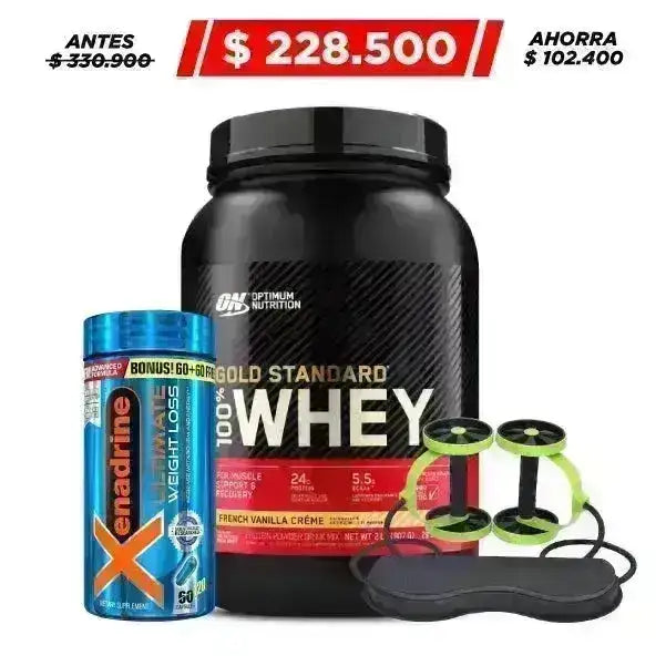 Gold Standard Whey 2 lb + Xenadrine 120 caps + Rueda Abdominal - Zona FIT