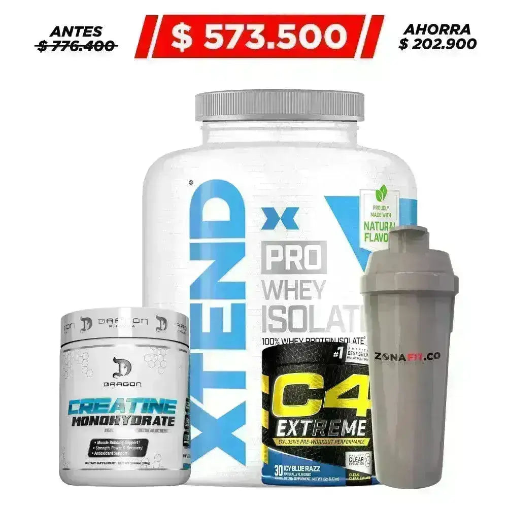 Xtend Pro Whey Isolate 5 lb + Creatine Monohidrate 300 gr + C4 Extreme 30 serv + Obsequio - Zona FIT