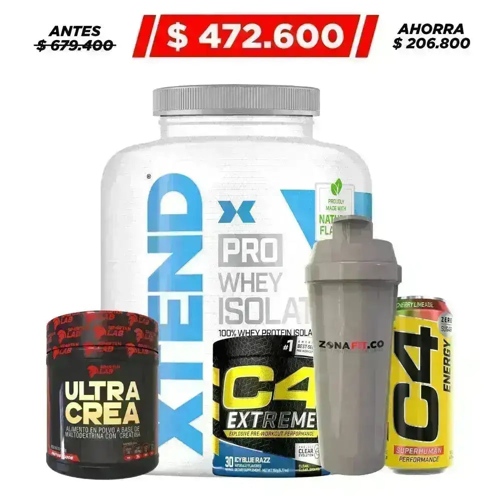 Xtend Pro Whey Isolate 5 lb + Ultra Crea 300 gr + C4 Extreme 30 serv + Obsequio - Zona FIT