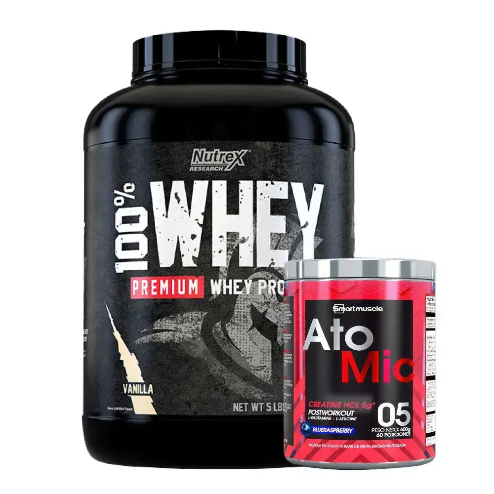 100% Whey Premium 5 lb + Atomic 60 serv - Zona FIT