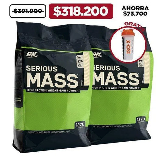 2 Unid Serious Mass 12 lb + Obsequio - Zona FIT