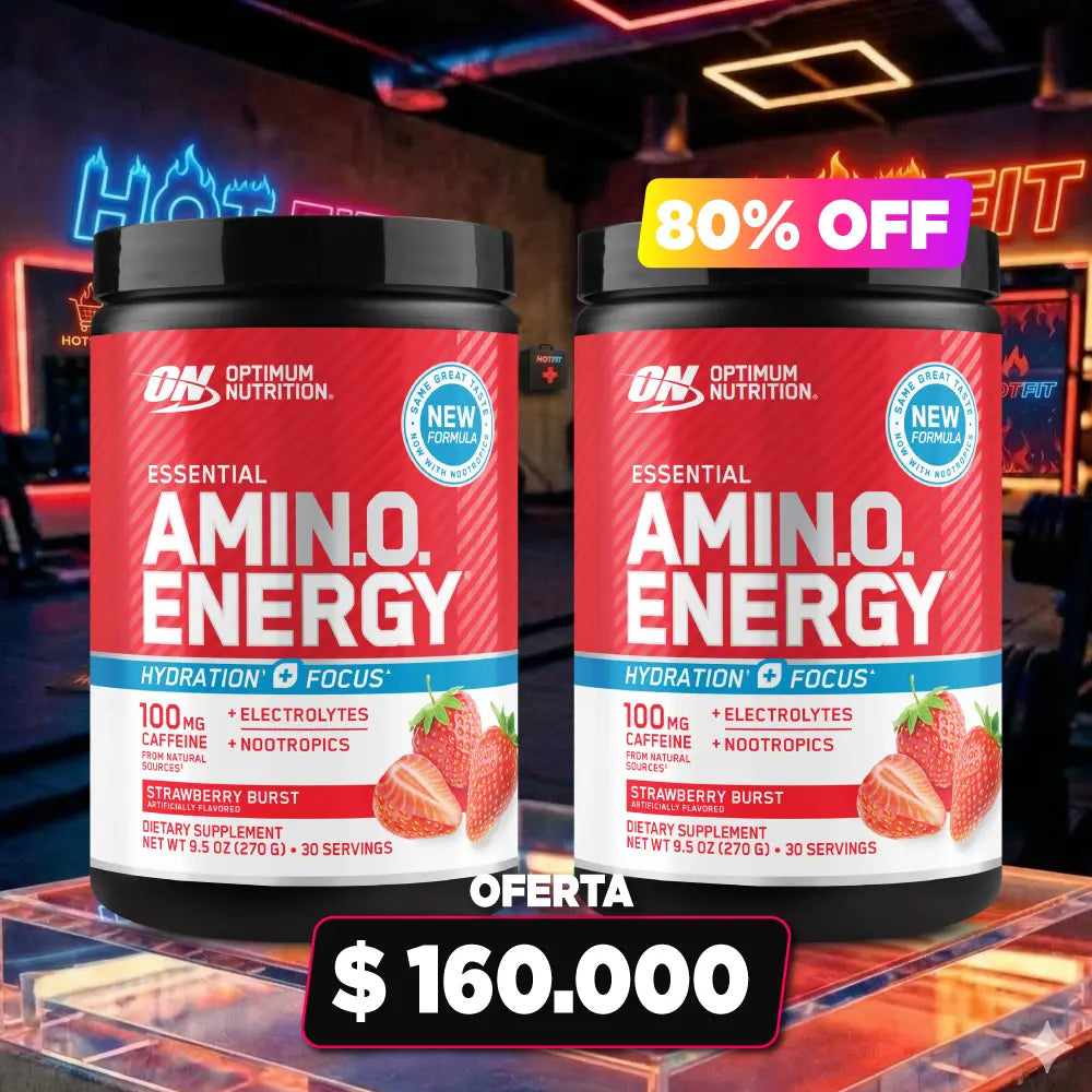 Amino Energy Optimum Nutrition sabor fresa, suplemento con cafeína y electrolitos, oferta 80% off