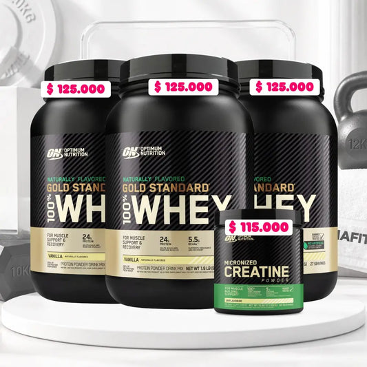 3 und Gold Standard Naturally Flavored 1.9 LB + Creatine Optimum 60 Serv