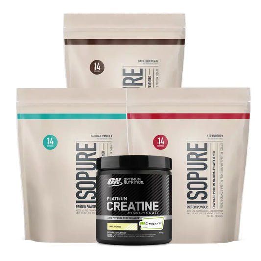3 und Isopure 1 lb + Platinum Creatine Optimum 100 Serv