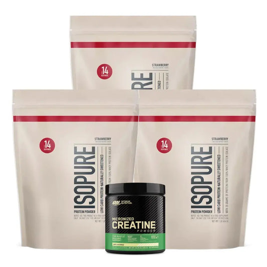 3 und Isopure 1 lb + Creatine Optimum 60 Serv