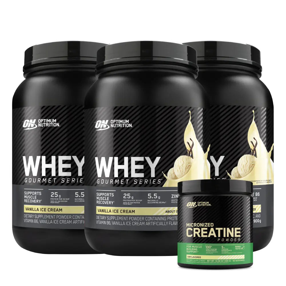 3 und Whey Gourmet 2 lb + Creatine Optimum 60 Serv