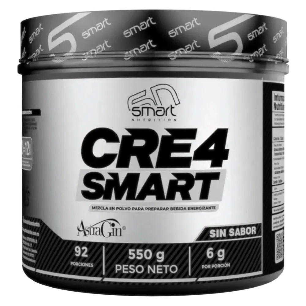 CRE4 Smart suplemento de creatina sin sabor, 550g, 92 porciones, mezcla en polvo energizante