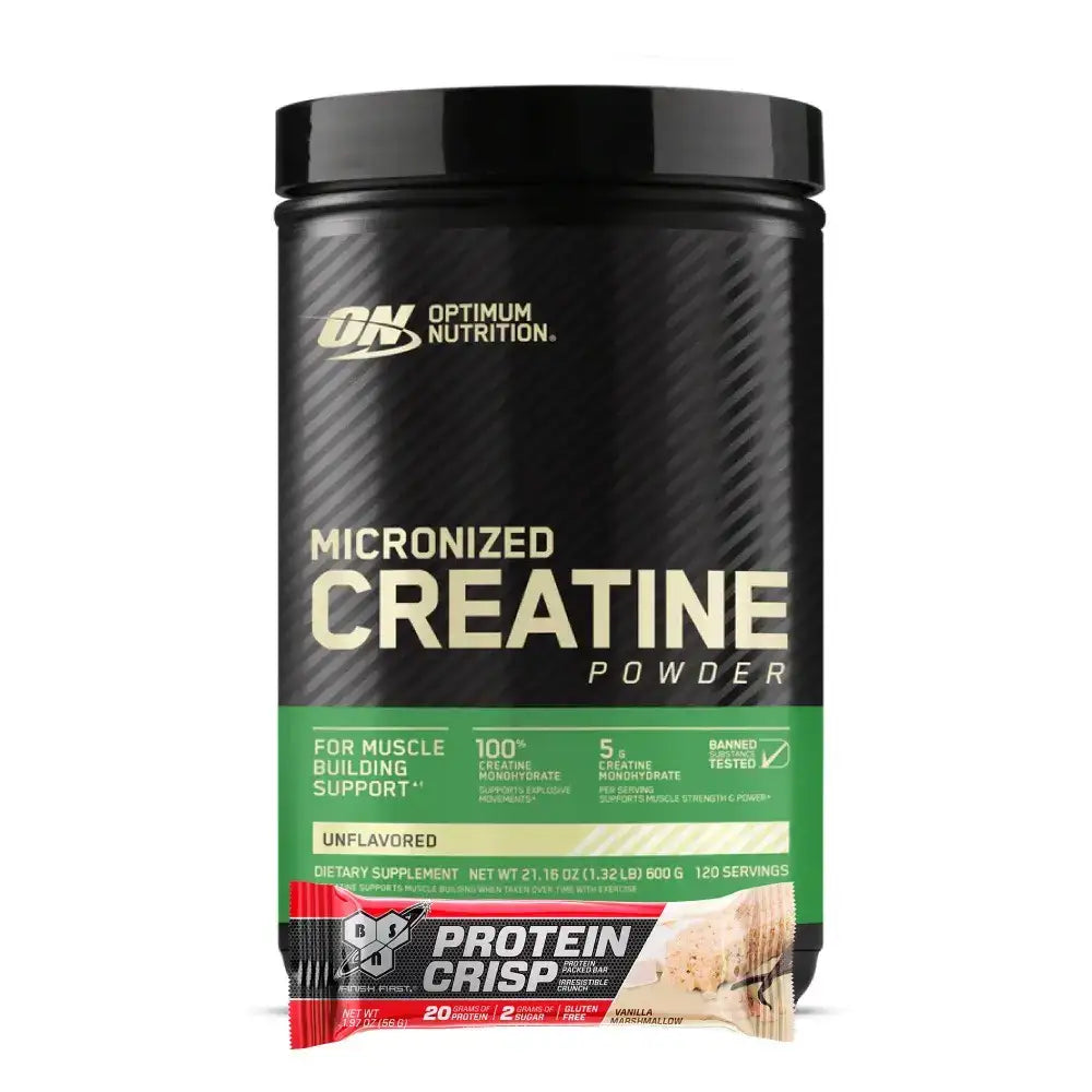 Polvo de creatina micronizada sin sabor para construcción muscular, suplemento deportivo Optimum Nutrition