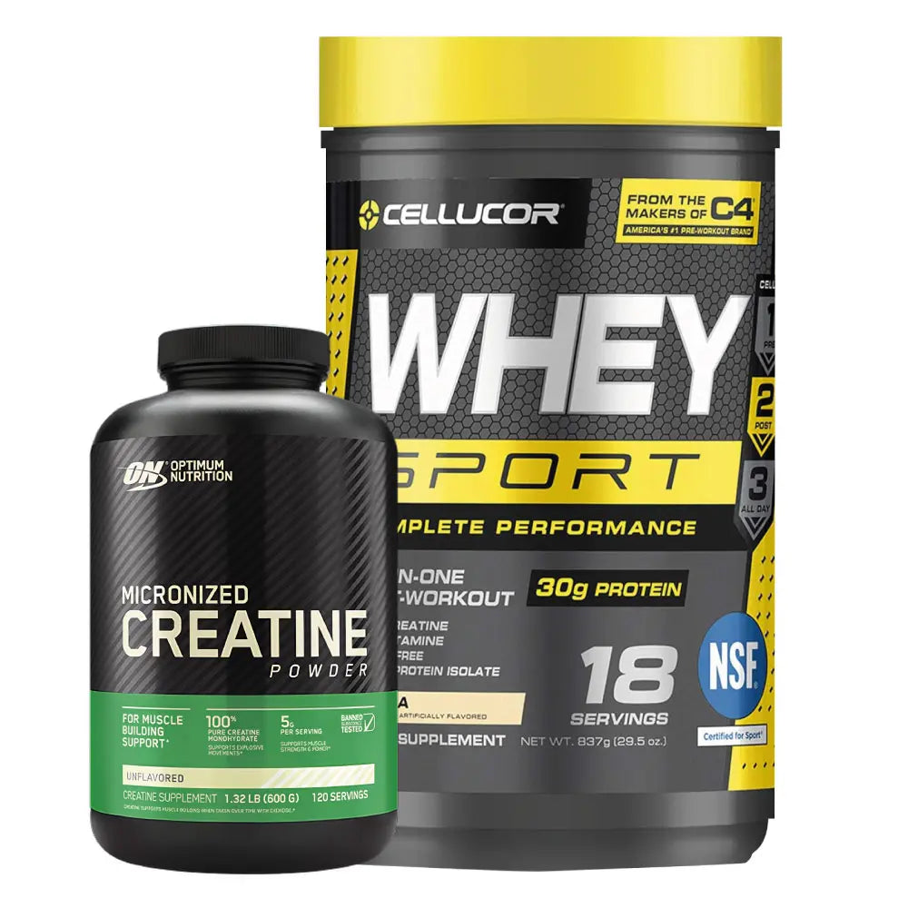 Creatine Optimum 120 Serv Whey Sport 18 Serv