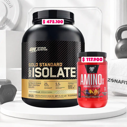Gold Standard 100% Isolate 5 lb + Amino X 30 serv
