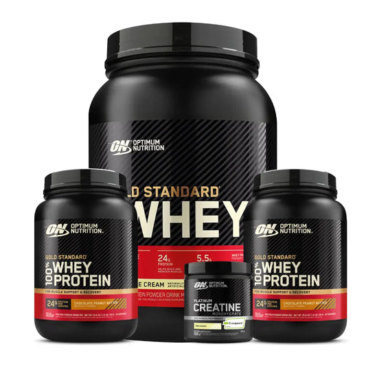 3 und Gold Standard 100% Whey + Platinum Creatine Optimum 100 Serv