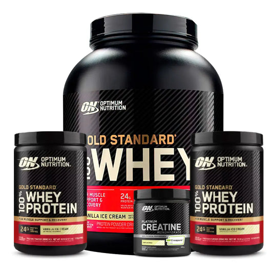 2 und Gold Standard 10 Serv + Gold Standard 5 lb + Platinum Creatine Optimum 100 Serv