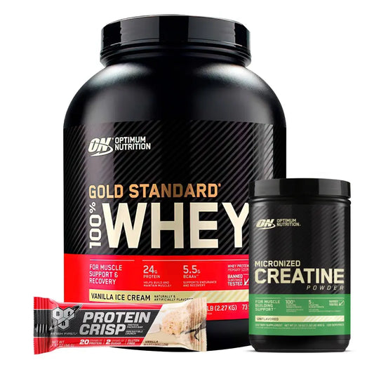 Gold Standard 5 LB + Creatine Optimum 120 Serv + Obsequios