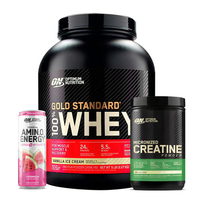 Gold Standard 5 LB + Creatine Optimum 120 Serv + Obsequios