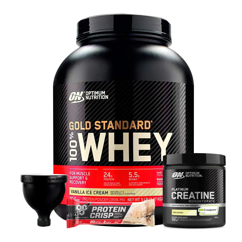 Gold Standard 5 lb + Platinum Creatine Optimum 60 Serv + Obsequios