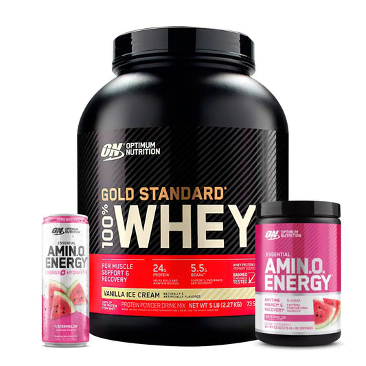 Gold Standard 5 lb + Amino Energy 30 serv + Obsequios