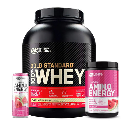 Gold Standard 5 lb + Amino Energy 30 serv + Obsequios