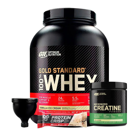 Gold Standard 5 lb + Creatine Optimum 60 Serv + Obsequios