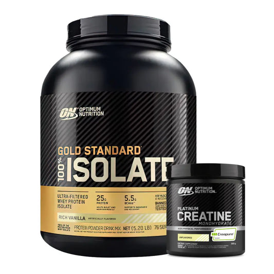 Gold Standard Isolate 5 lb + Platinum Creatine Optimum 100 Serv