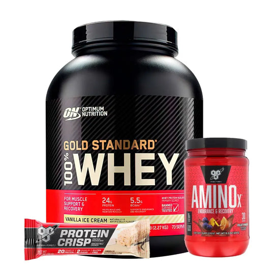 Gold Standard Whey 5 lb + Amino X 30 serv + Obsequios