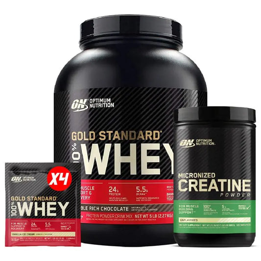 Gold Standard 5 LB + Creatine Optimum 120 Serv + Obsequios