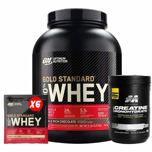 Gold Standard 5 LB + Platinum 100% Creatine + Obsequios