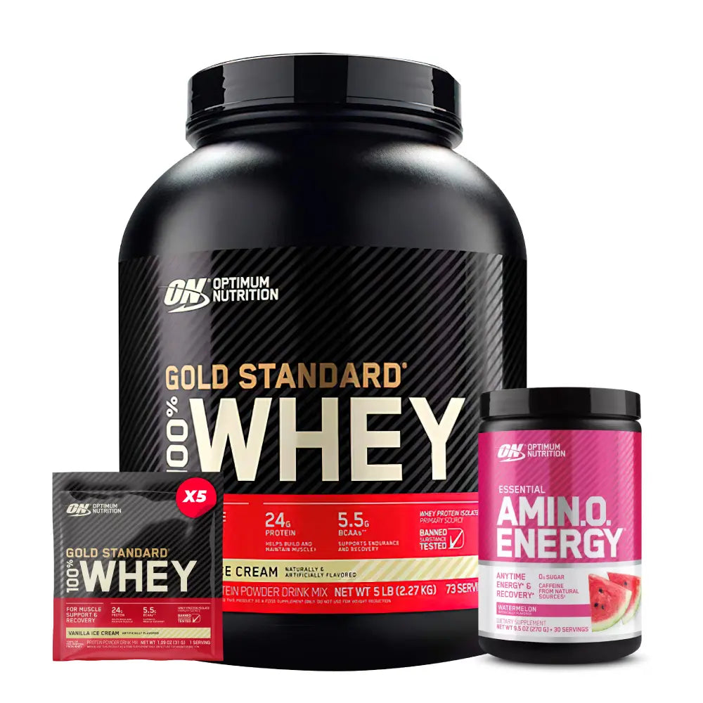 Gold Standard 5 lb + Amino Energy 30 serv + Obsequios