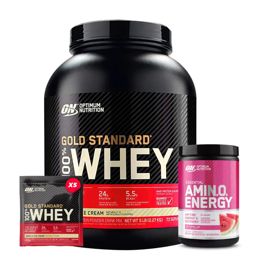 Gold Standard 5 lb + Amino Energy 30 serv + Obsequios