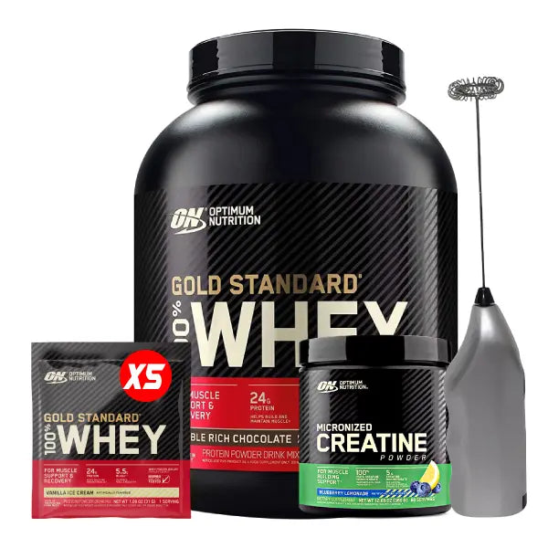 Gold Standard 5 lb + Creatine Optimum 60 Serv + Obsequios