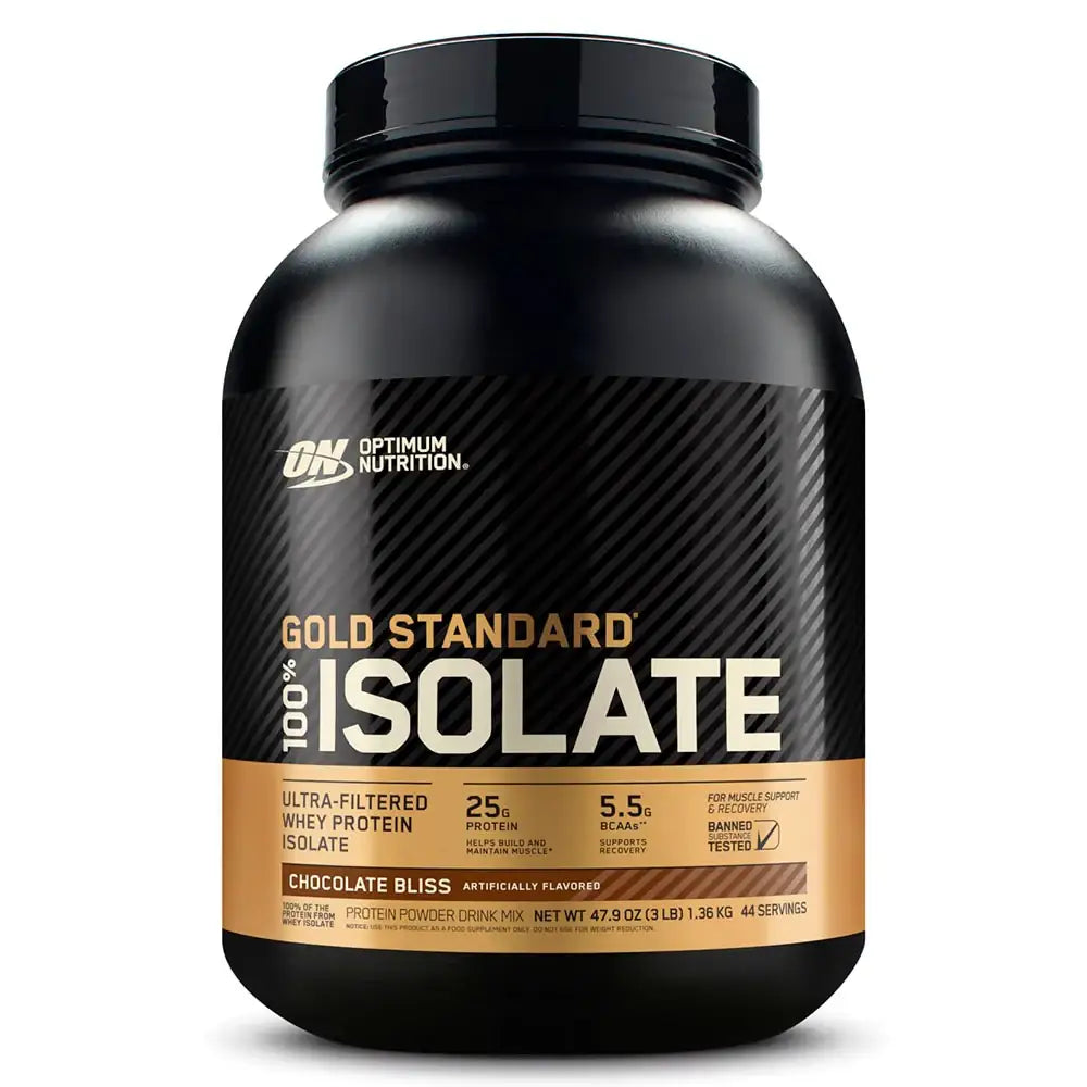 Proteína en polvo Gold Standard 100% Isolate sabor Chocolate Bliss, suplemento para ganar músculo y recuperación