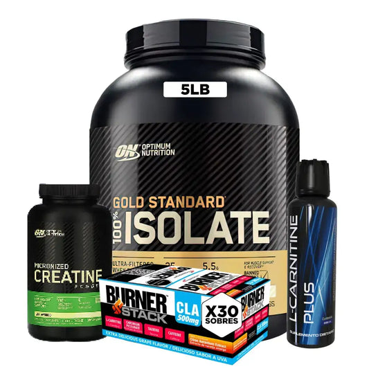 Gold Standard Isolate 5 lb + L-Carnitine Plus + Creatine Optimum 60 Se – Zona FIT