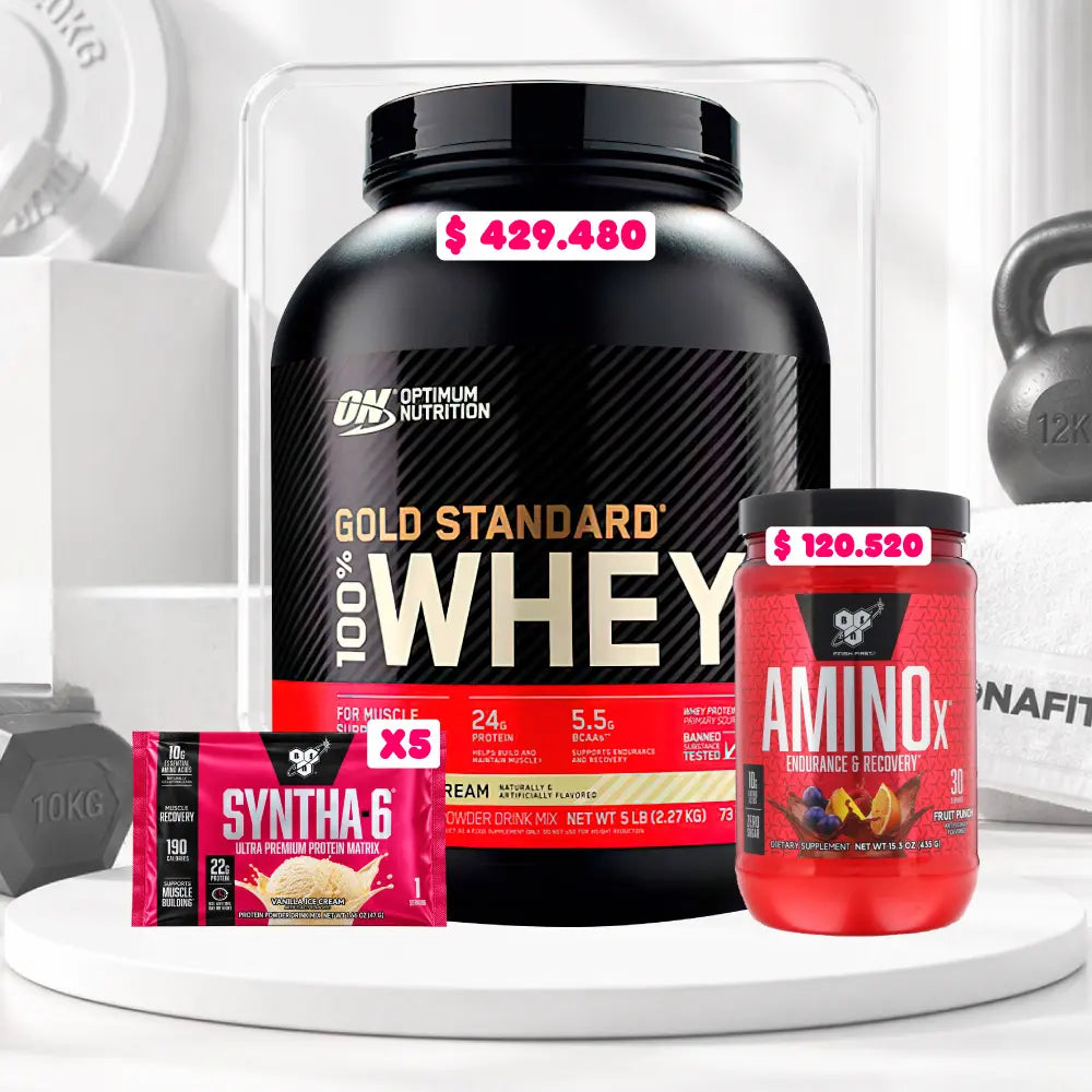 Gold Standard Whey 5 lb + Amino X 30 serv + Obsequios