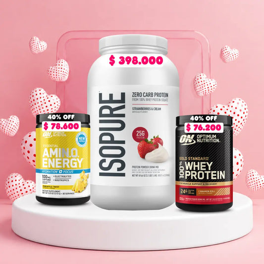 Isopure 3 LB + 1 und Amino Energy Hydration 30 Serv (40% OFF) + 1 und Gold Standard 10 Serv (40% OFF)