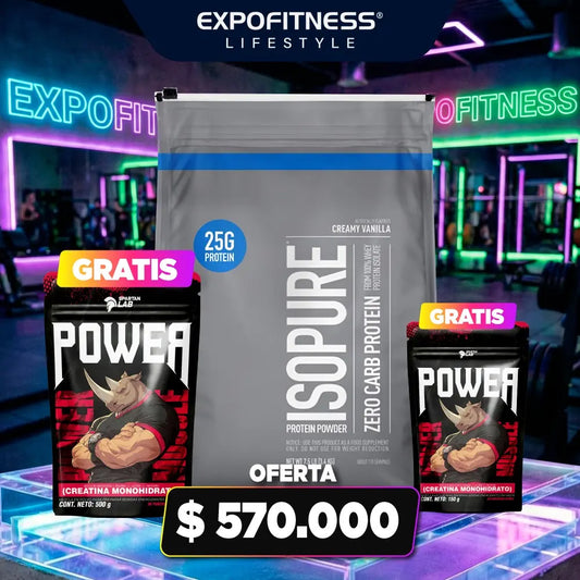 Isopure Zero Low Carb 7,5 LB + Creatina Power 500 g y 150 g