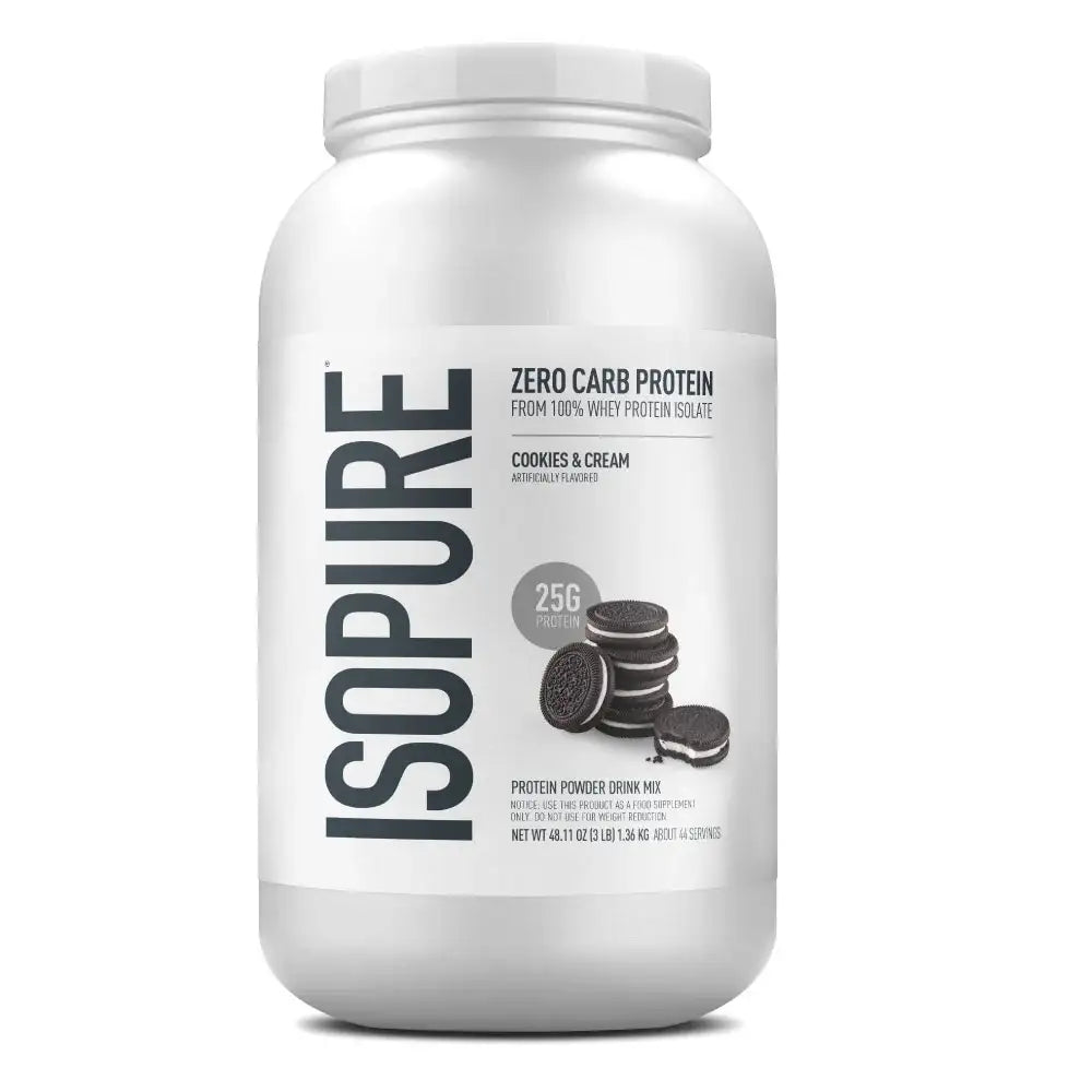 Proteína Isopure Zero Carb sabor Cookies & Cream, 25g de proteína por porción, suplemento deportivo