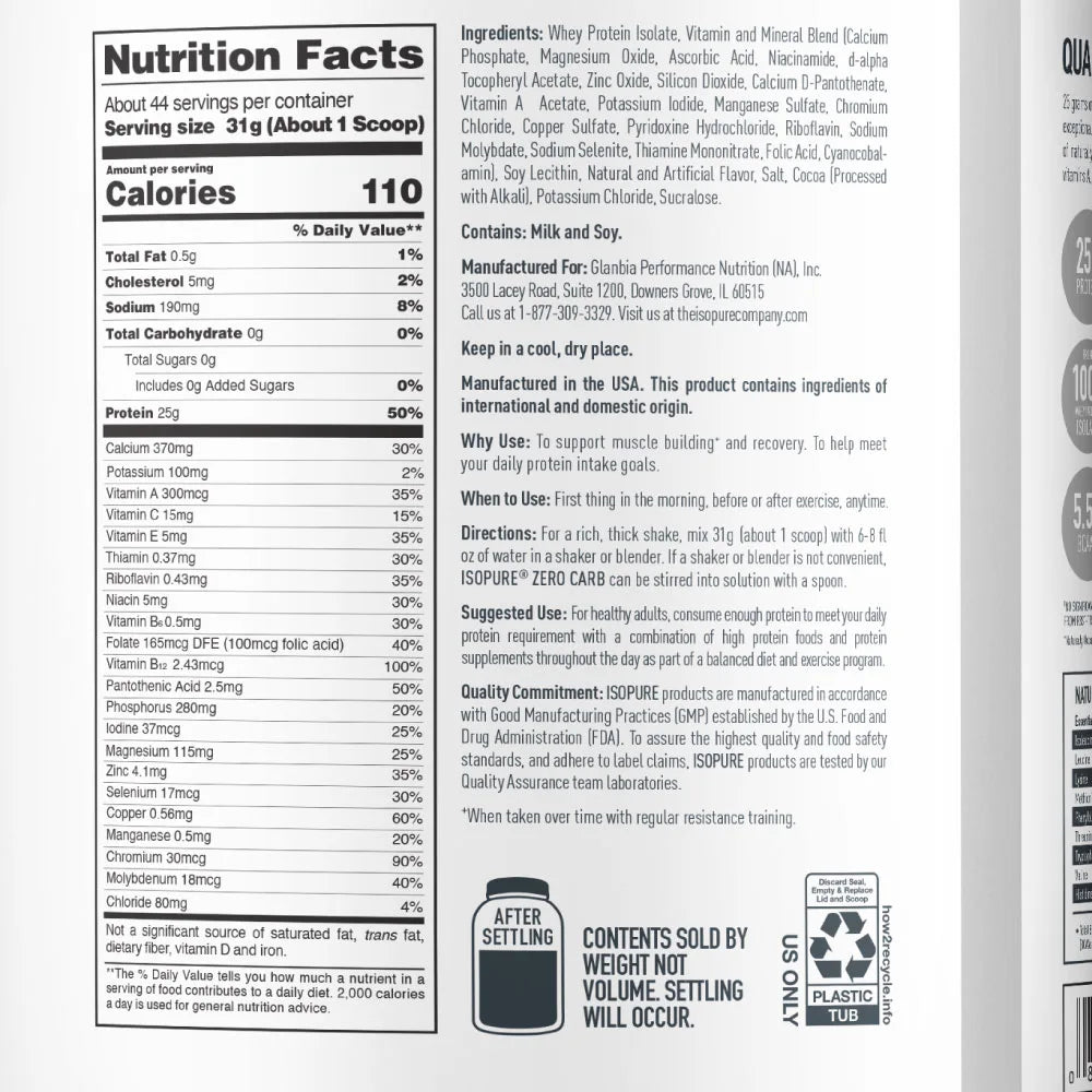 Isopure Zero Low Carb Isopure Company