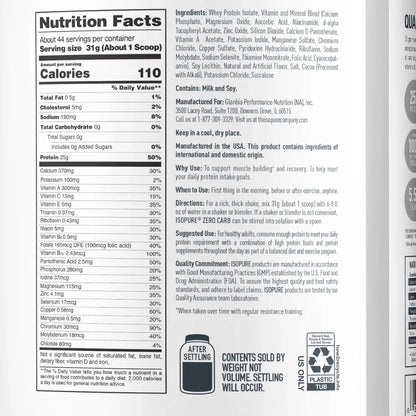 Isopure Zero Low Carb Isopure Company