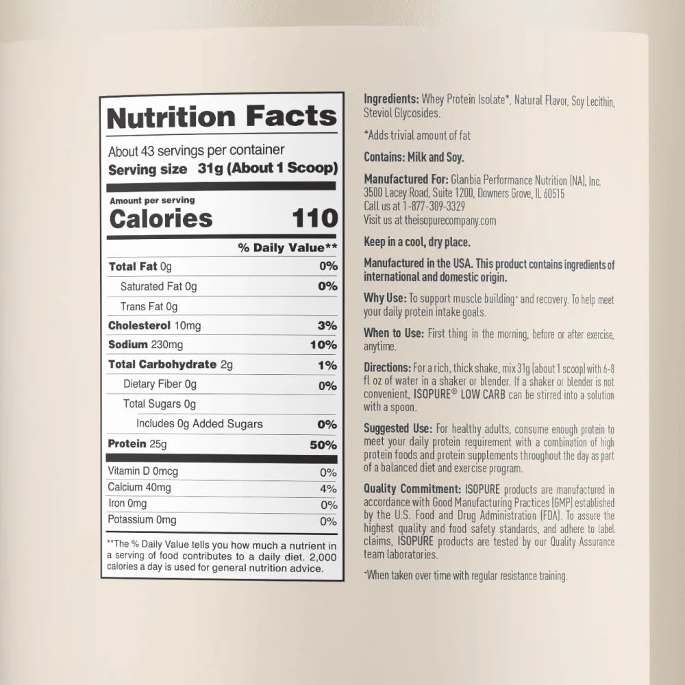 Isopure Zero Low Carb Isopure Company