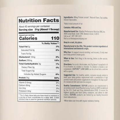 Isopure Zero Low Carb Isopure Company