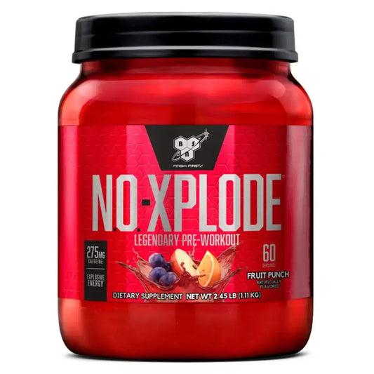Suplemento pre-entreno No-Xplode sabor Fruit Punch, 60 porciones, energía explosiva con cafeína