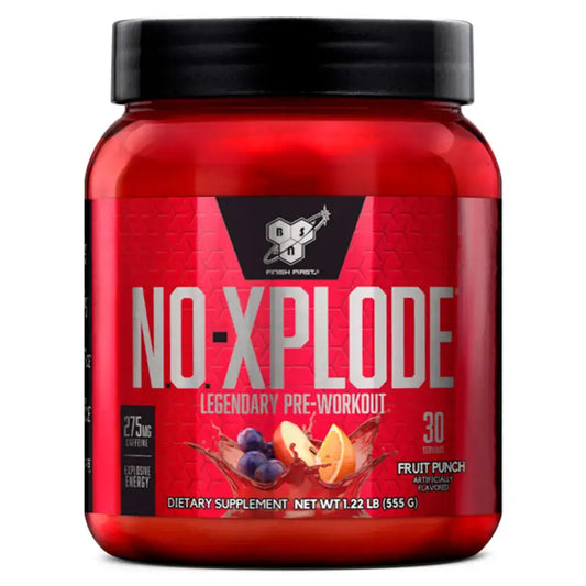 NO-Xplode pre-entreno sabor fruit punch, suplemento energético con cafeína para entrenamiento