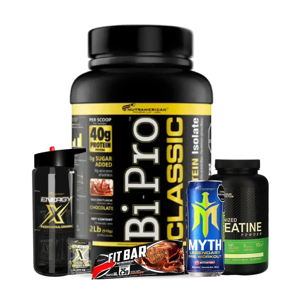 BiPro Classic 2 lb + Creatine Optimum 300 gr + Energy X 25 sobres + Obsequios - Zona FIT