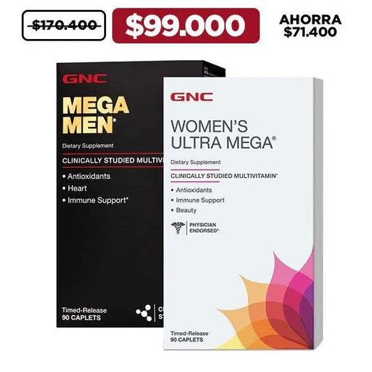 Oferta Mega Men® 90 Caplets + Women’s Ultra Mega® 90 Caplets - Zona FIT