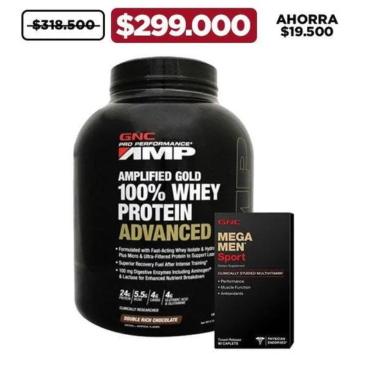 Oferta Gold 100% Whey 4.9 lb + Mega Men® 90 Caplets - Zona FIT