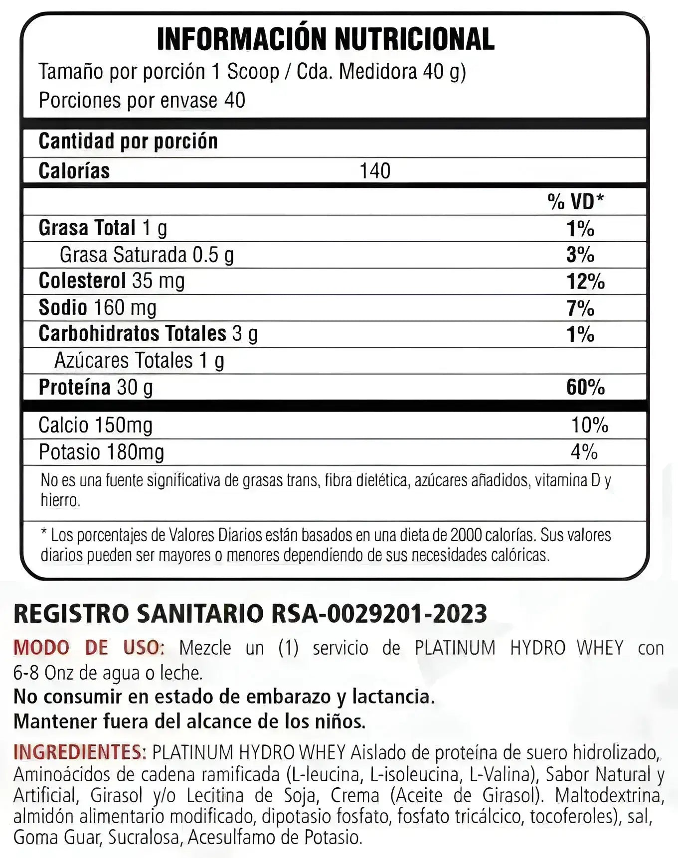 Platinum Hydrowhey Optimum Nutrition